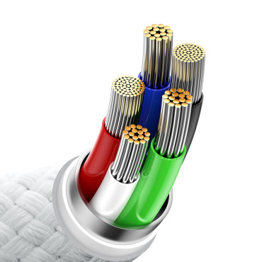 Cable para cable de carga rápido iPhone USB-C - Lightning 480MB / S PD 20W 1M Blanco