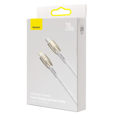 Kabel for rask ladingskabel iPhone USB-C - Lightning 480MB / S PD 20W 1M White