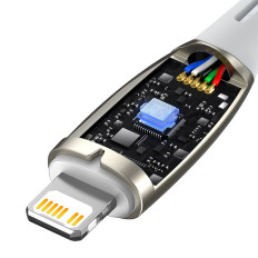 Καλώδιο για γρήγορη φόρτιση καλωδίου iPhone USB-C - Lightning 480MB / S PD 20W 1m Λευκό
