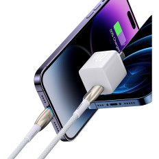Cable para cable de carga rápido iPhone USB-C - Lightning 480MB / S PD 20W 1M Blanco