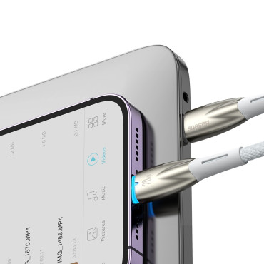 Cable para cable de carga rápido iPhone USB-C - Lightning 480MB / S PD 20W 1M Blanco
