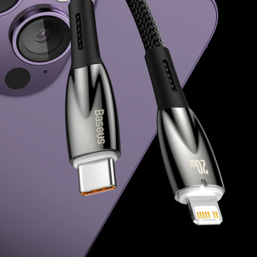 Cable para cable de carga rápido iPhone USB-C - Lightning 480MB / S PD 20W 1M Blanco