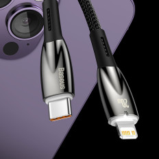 Cable para cable de carga rápido iPhone USB-C - Lightning 480MB / S PD 20W 1M Blanco