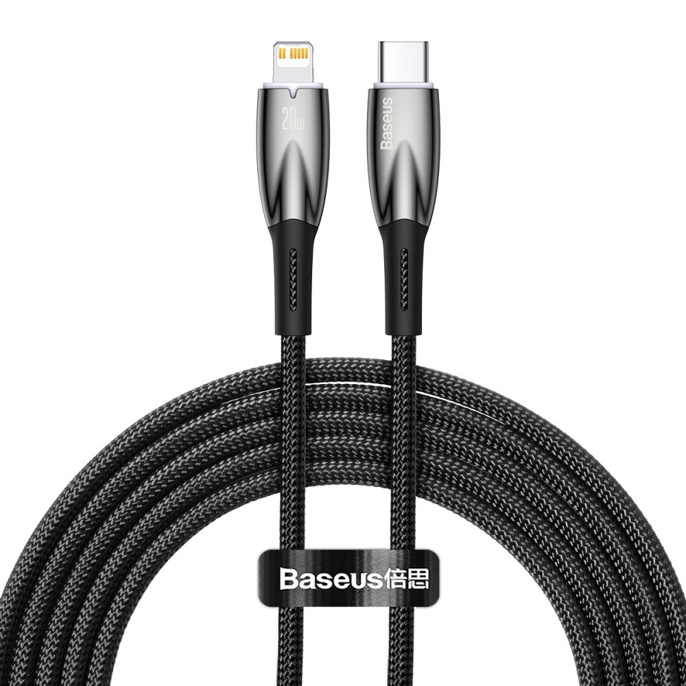 Καλώδιο γρήγορη φόρτιση καλωδίου iPhone USB-C - Lightning 480MB / S PD 20W 2M Μαύρο