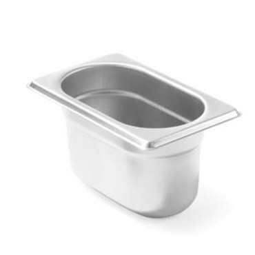 Recipiente GN 1/9 Altura 100 mm feita de aço inoxidável - Hendi 800737