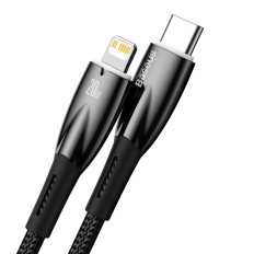 Kaapeli nopeasti latausjohto iPhone USB-C - Lightning 480 Mt / s PD 20W 2m musta