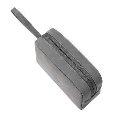 Caixa pequena do saco de viagem da saqueta em fones de ouvido do telefone e outros acessórios cinzentos