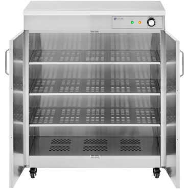 Chauffe une armoire pour roues sur roues jusqu'à 120 assiettes mercredi. 29 cm 800 W
