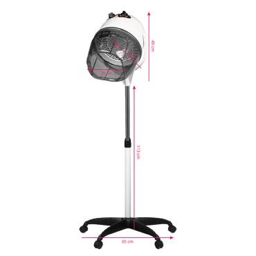 Secador de pé Gabbiano 1600 branco com uma velocidade — vista frontal