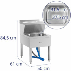 Fregade a trapeador con lavabo 61 x 50 x 84.5 cm