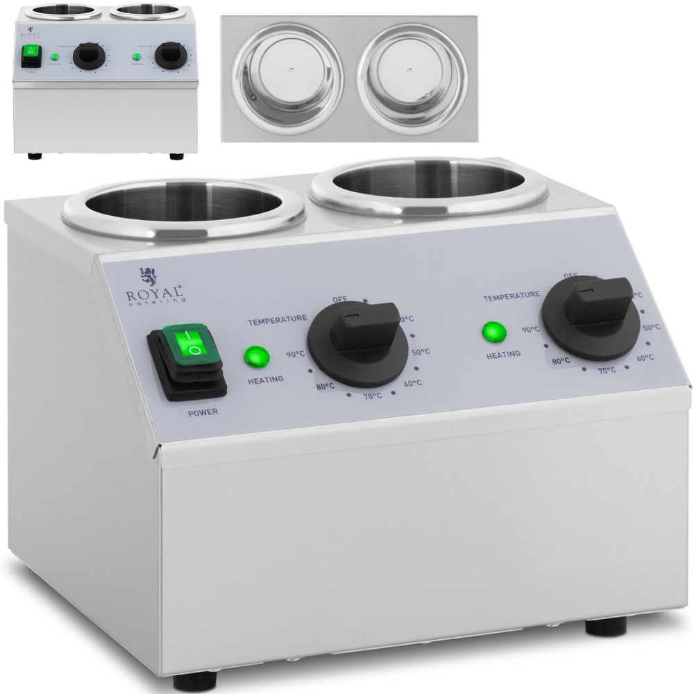 Double-Hot Molhos Garrafas Duplo 2 Zonas de Aquecimento 2x1 L