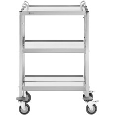Camarero plegable para camarero Catering Acero inoxidable 3 estantes de hasta 90kg