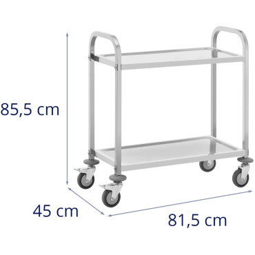 Gostinska natakarica za serviranje 2 Police 70 x 40 cm na 64 kg