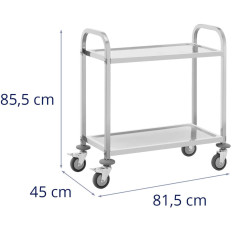 Gostinska natakarica za serviranje 2 Police 70 x 40 cm na 64 kg