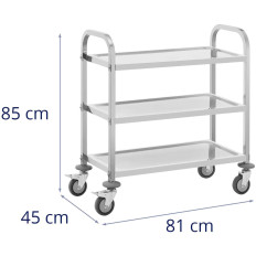 Garçonete de catering para servir 3 prateleiras 69 x 34 cm a 81 kg