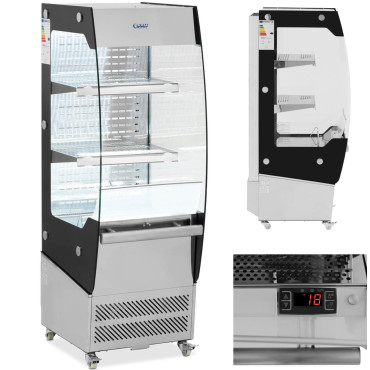 Glaserad LED-utställningsplats 2 hyllor 180 l