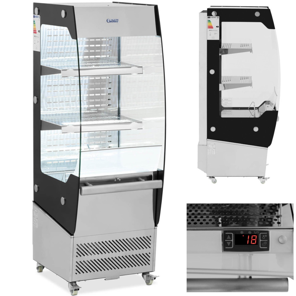 Glaserad LED-utställningsplats 2 hyllor 180 l