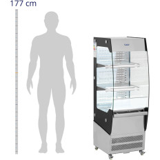 Glaserad LED-utställningsplats 2 hyllor 180 l