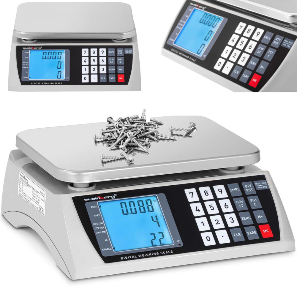 Kaupankäynti Shop LCD 22,3 x 17,4 cm 30 kg / 1 g