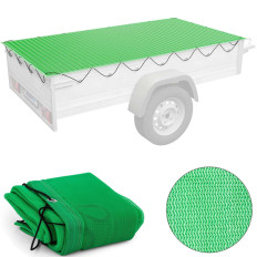 Beveiligingsmesh-beschermende belasting op een aanhangwagen 2.5 x 3,5 m groen