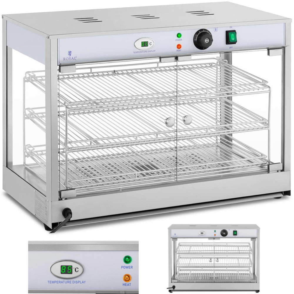 Site de aquecimento aquecido por apresentações de alimentos 3 prateleiras 25-85C 1200W