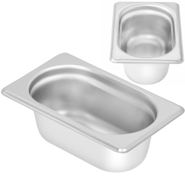 Χάλυβα δοχείο τροφοδοσίας έως 300c GN 1/9 65mm