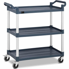 Service servitør Trolley 3 plasthyller 84 x 49cm til 150kg