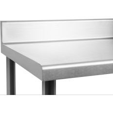 Virtuvės stalo nerūdijančio plieno darbovietė su rant ir apatiniu lentynomis 200x60cm