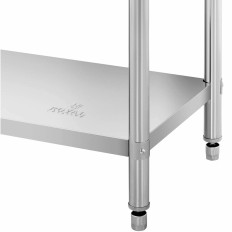 Tavolo da cucina con 2 ripiani in acciaio inossidabile 200 x 70 cm