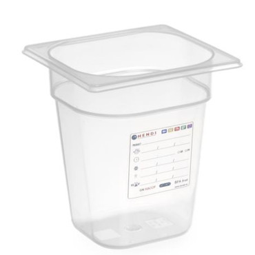 Contenedor de polipropileno GN 1/6 altura 100 mm - Hendi 880470