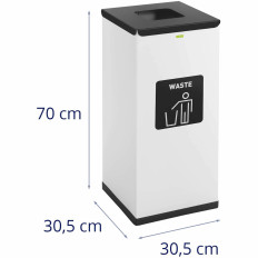 Basket for segregation Waste mixed steel 30.5x30.5x70cm 60l