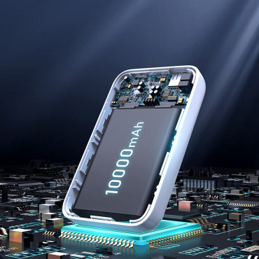 Mini Power Bank 10000Mah magneti z nakladalnikom QC PD USB USB-C bela