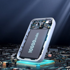 Mini Power Bank 10000Mah magneti z nakladalnikom QC PD USB USB-C bela