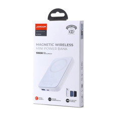 MINI POWER BANK 10000MAH Magnētiskais ar iekrāvēju QC PD USB USB-C White