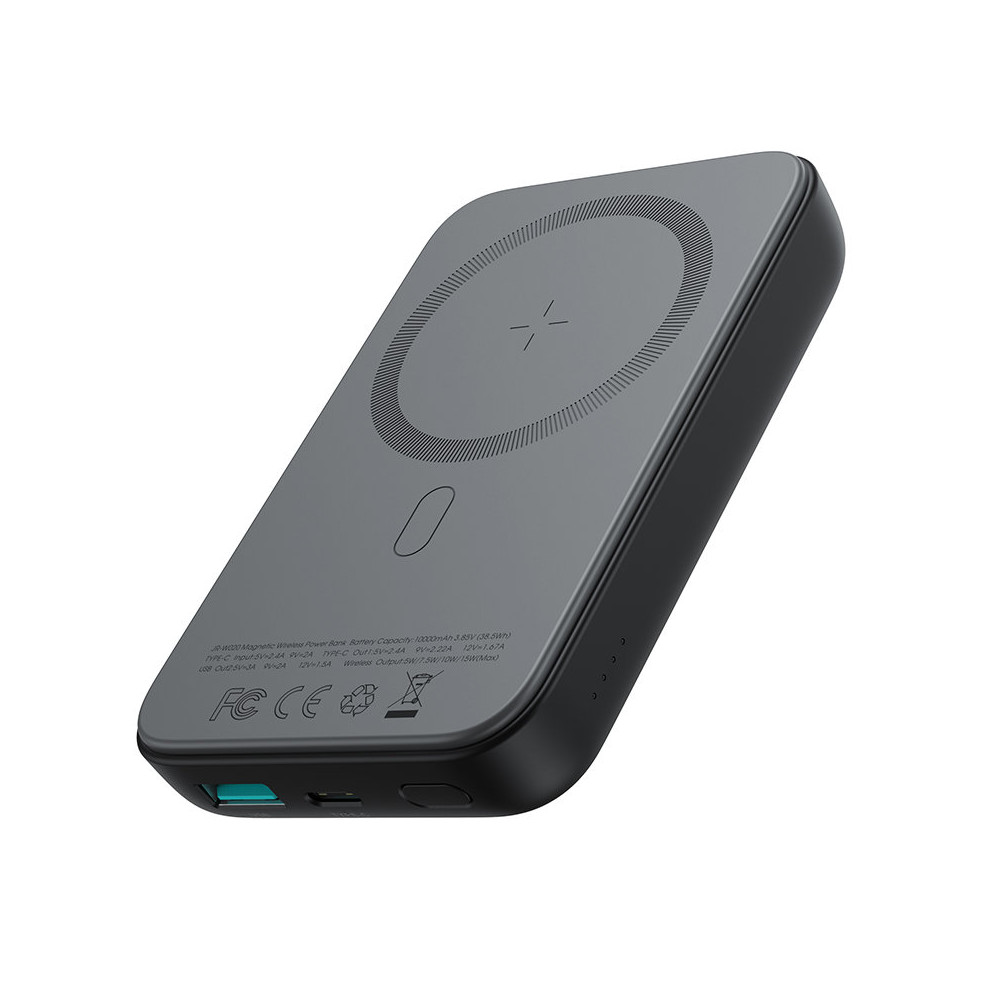 MINI POWER BANK 10000MAH Magnētiskais ar iekrāvēju QC PD USB USB-C Black