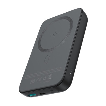 MINI POWER BANK 10000MAH Magnētiskais ar iekrāvēju QC PD USB USB-C Black