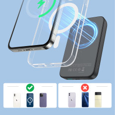 Mini Power Bank 10000MAH magnet koos laaduriga QC Pd USB USB-C must