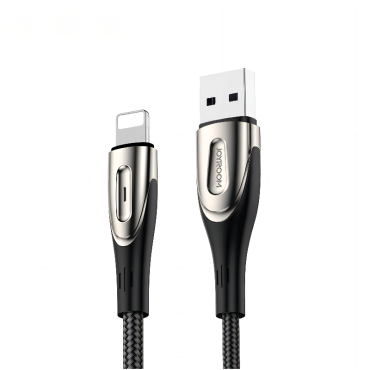 Kabeļu kabelis ātrai uzlādēšanai IPHONE USB-A - Zibens asa sērija 1.2m Black