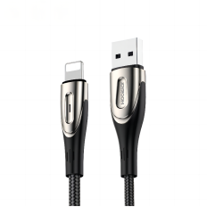 Καλώδιο καλωδίου για γρήγορη φόρτιση iPhone USB-A - Lightning Sharp σειρά 1.2m μαύρο