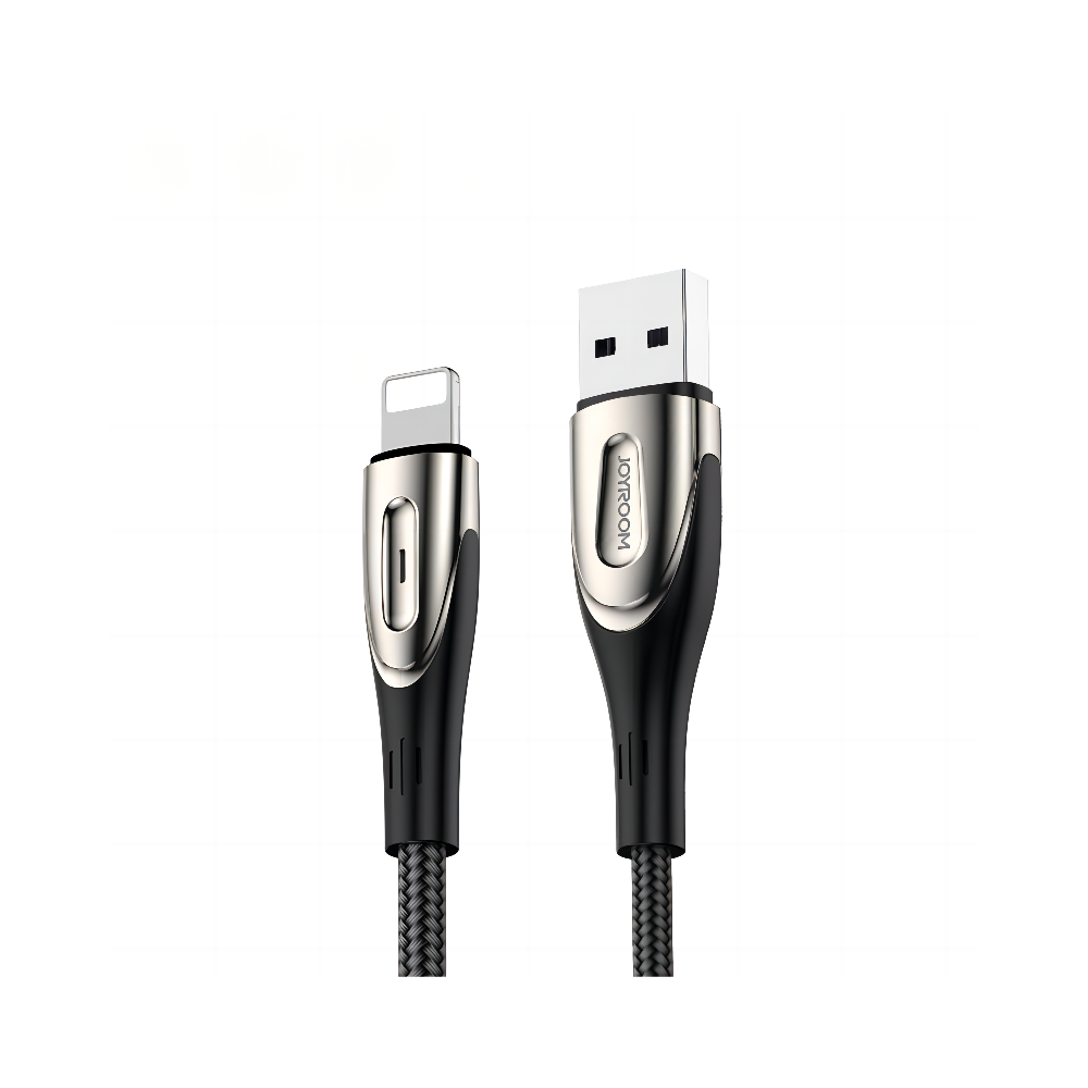 Kabeļu kabelis ātrai uzlādēšanai IPHONE USB-A - Zibens asa sērija 1.2m Black