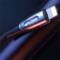 Kabeļu kabelis ātrai uzlādēšanai IPHONE USB-A - Zibens asa sērija 1.2m Black