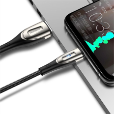 Kabeļu kabelis ātrai uzlādēšanai IPHONE USB-A - Zibens asa sērija 1.2m Black