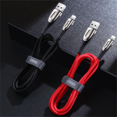 Kabeļu kabelis ātrai uzlādēšanai IPHONE USB-A - Zibens asa sērija 1.2m Black