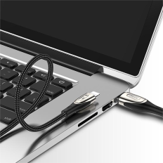 Kabeļu kabelis ātrai uzlādēšanai IPHONE USB-A - Zibens asa sērija 1.2m Black