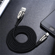 Kabeļu kabelis ātrai uzlādēšanai IPHONE USB-A - Zibens asa sērija 1.2m Black