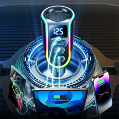 4in1 Fast USB-A 2X USB-C PD 150W fekete autós töltő