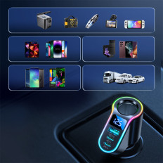 4in1 FAST USB-A 2x USB-C PD 150W must autolaadija