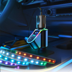 4in1 USB-A 2x USB-C PD 150W Carregador de carro preto
