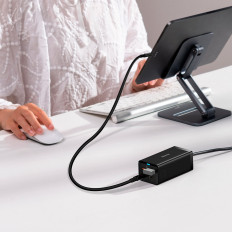2V1 GAN5 PRO + HUB CHARGER HDMI CONVERTER 4K 2X USB-C USB-A ČIERNY