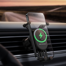 Suporte de carro com carregador de indução 15W na ventilação xadrez